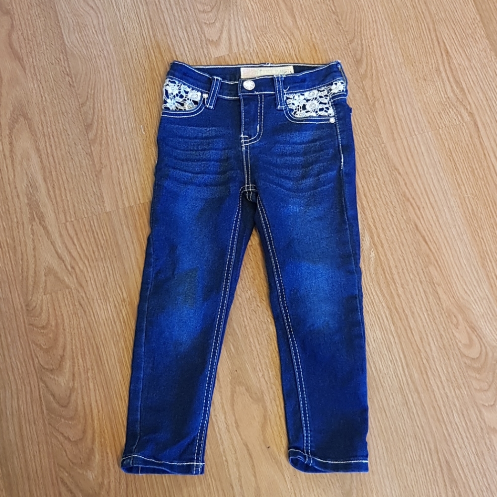 4t girls jeans with lace detail